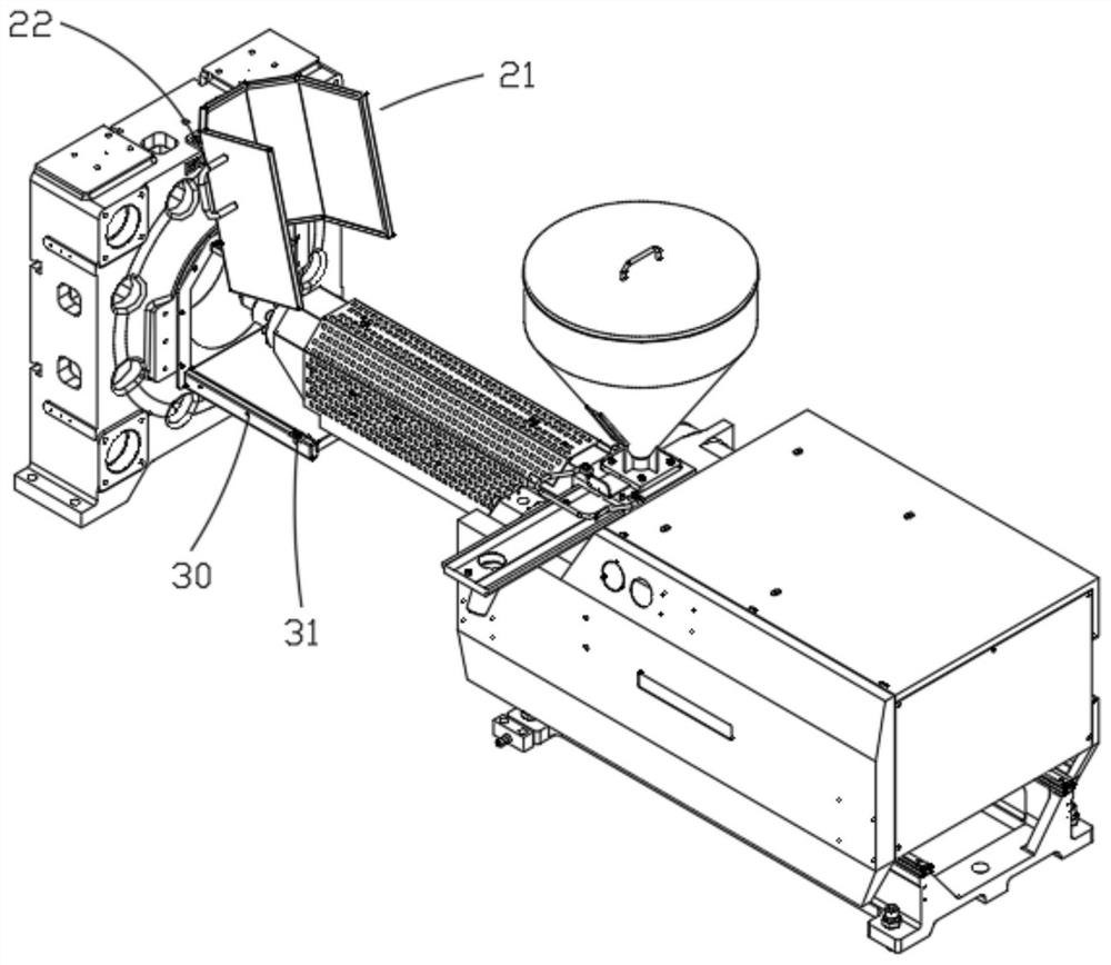 Cover turnover type nozzle protection assembly