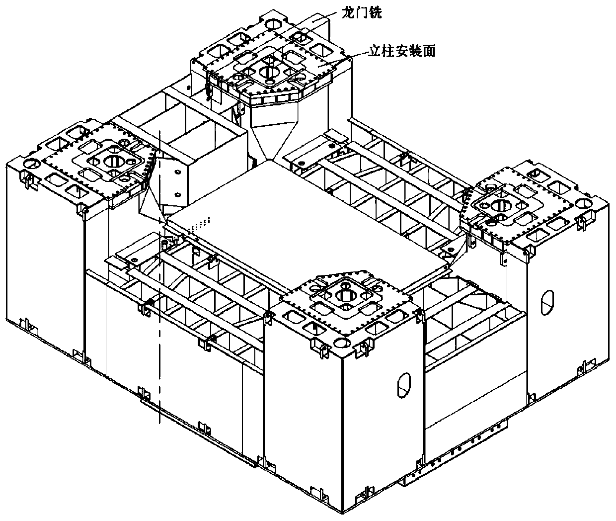 High-precision positioning and installation method for large-space heavy machinery columns and building steel structures