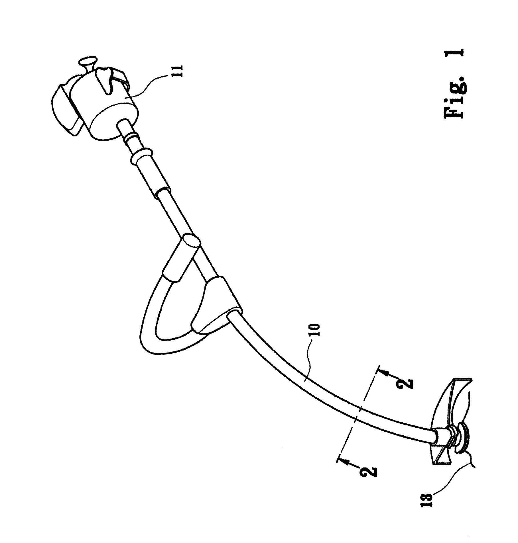 Positioning tube of a vegetation cutter