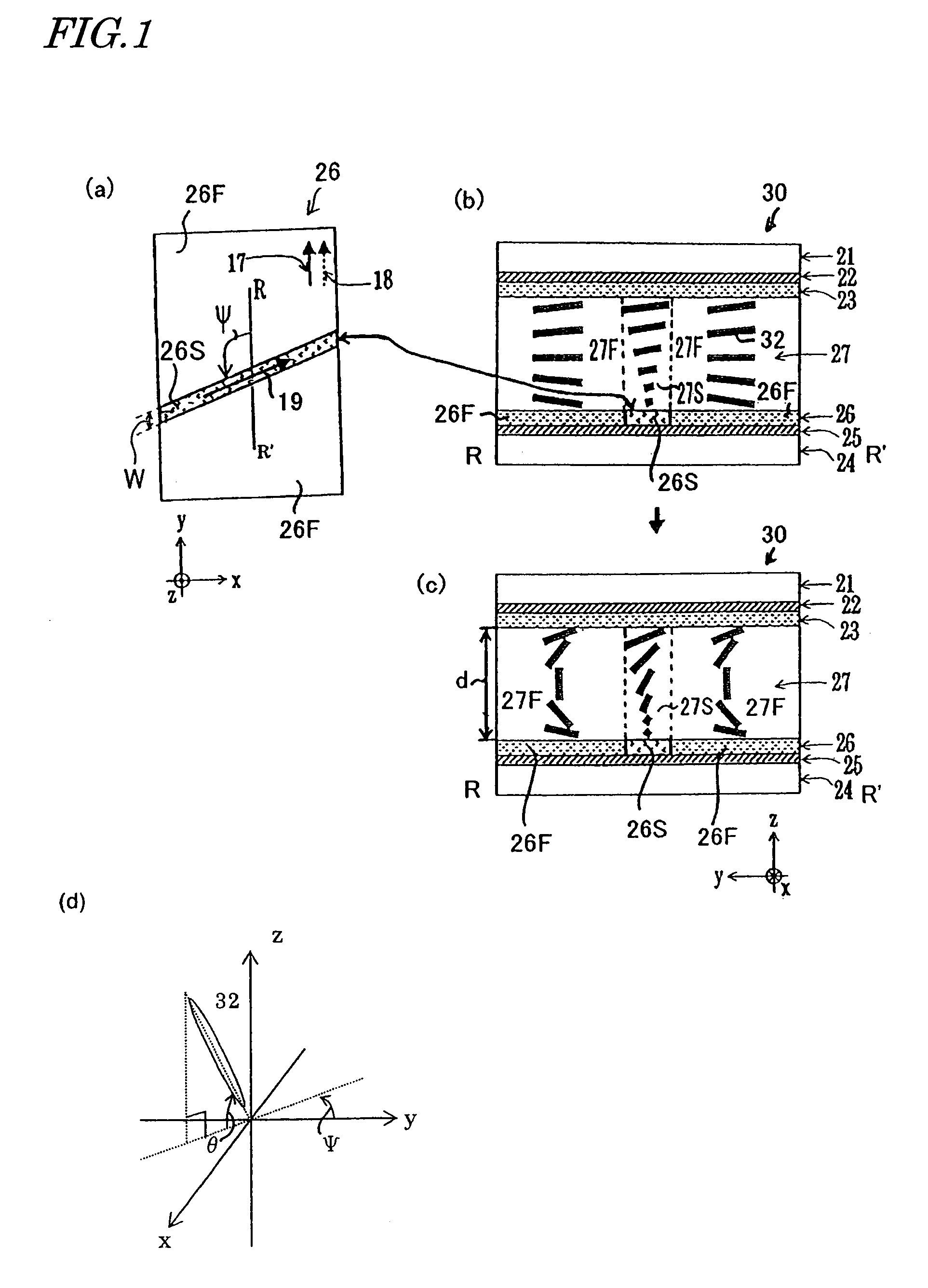 Liquid crystal display device comprising a TN alignment region continuously connectable with a bend alignment region, each region having a different pretilt direction and the method of fabricating the same