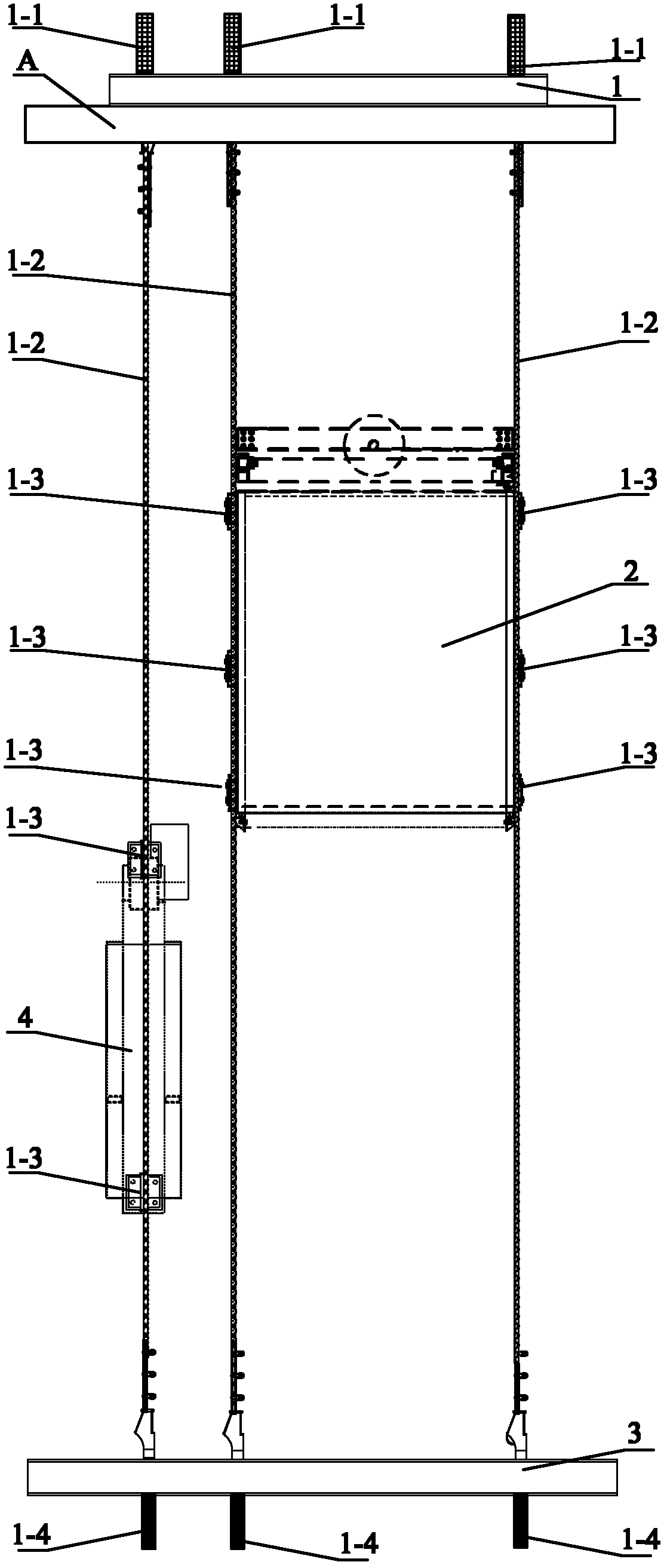 Flexible guide rail of mining elevator and arrangement method thereof