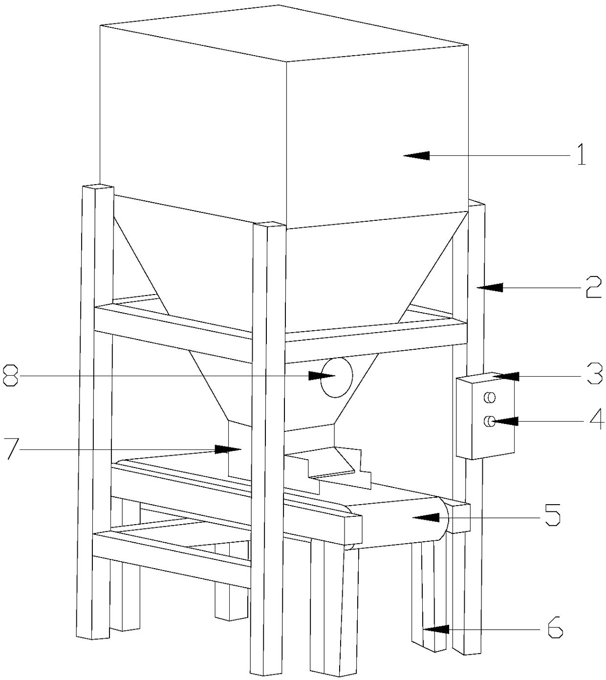 Fodder vibration discharging and transmitting device