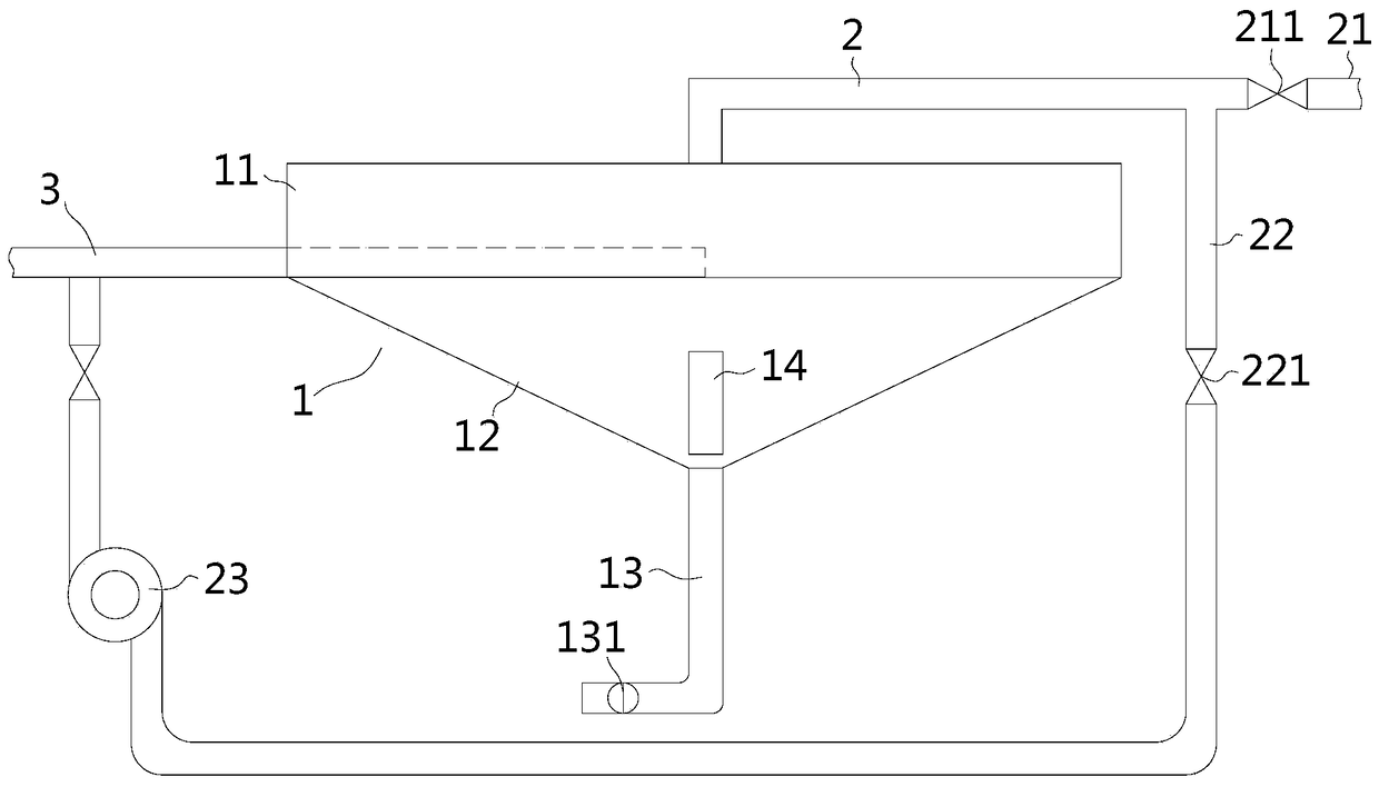 Device for continuous separation of coarse particles before titanium dioxide coating process