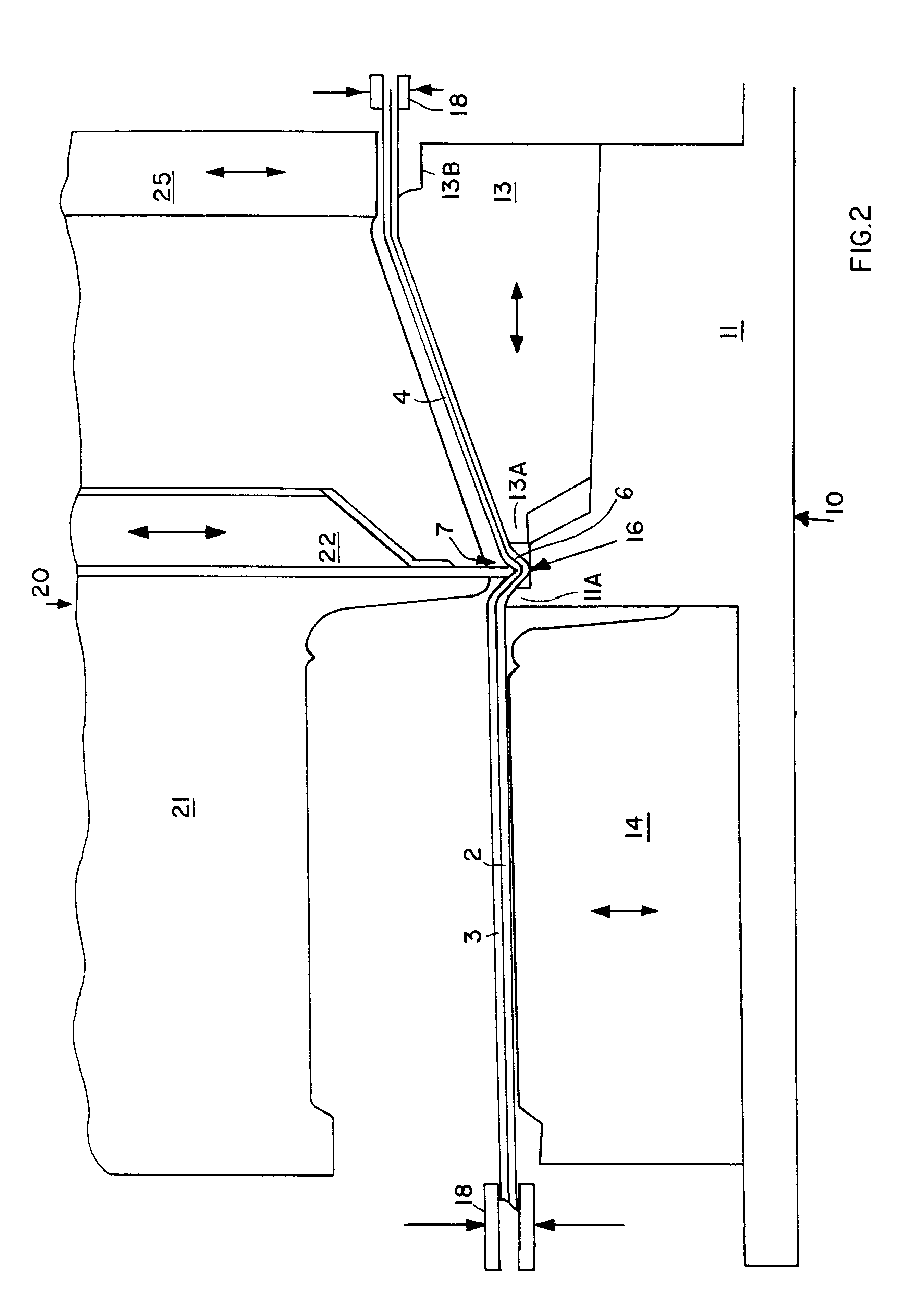 Vehicle trim component having two-part cover material, and method and apparatus for producing the same