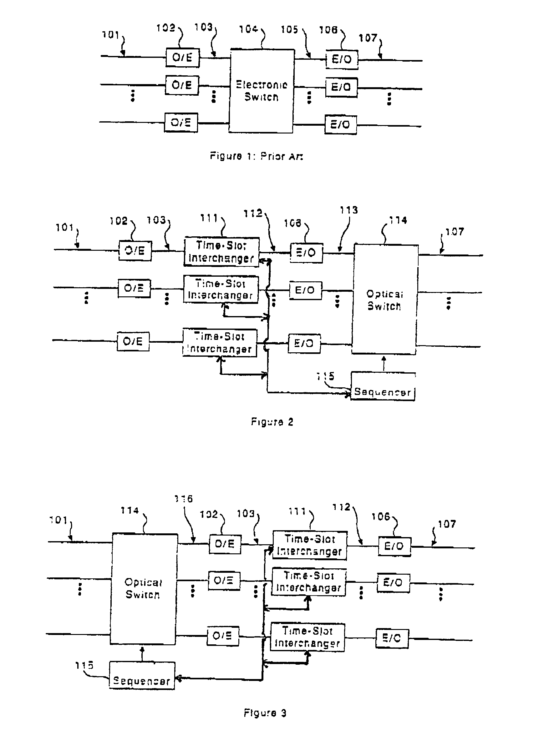 Photonic switch using time-slot interchange