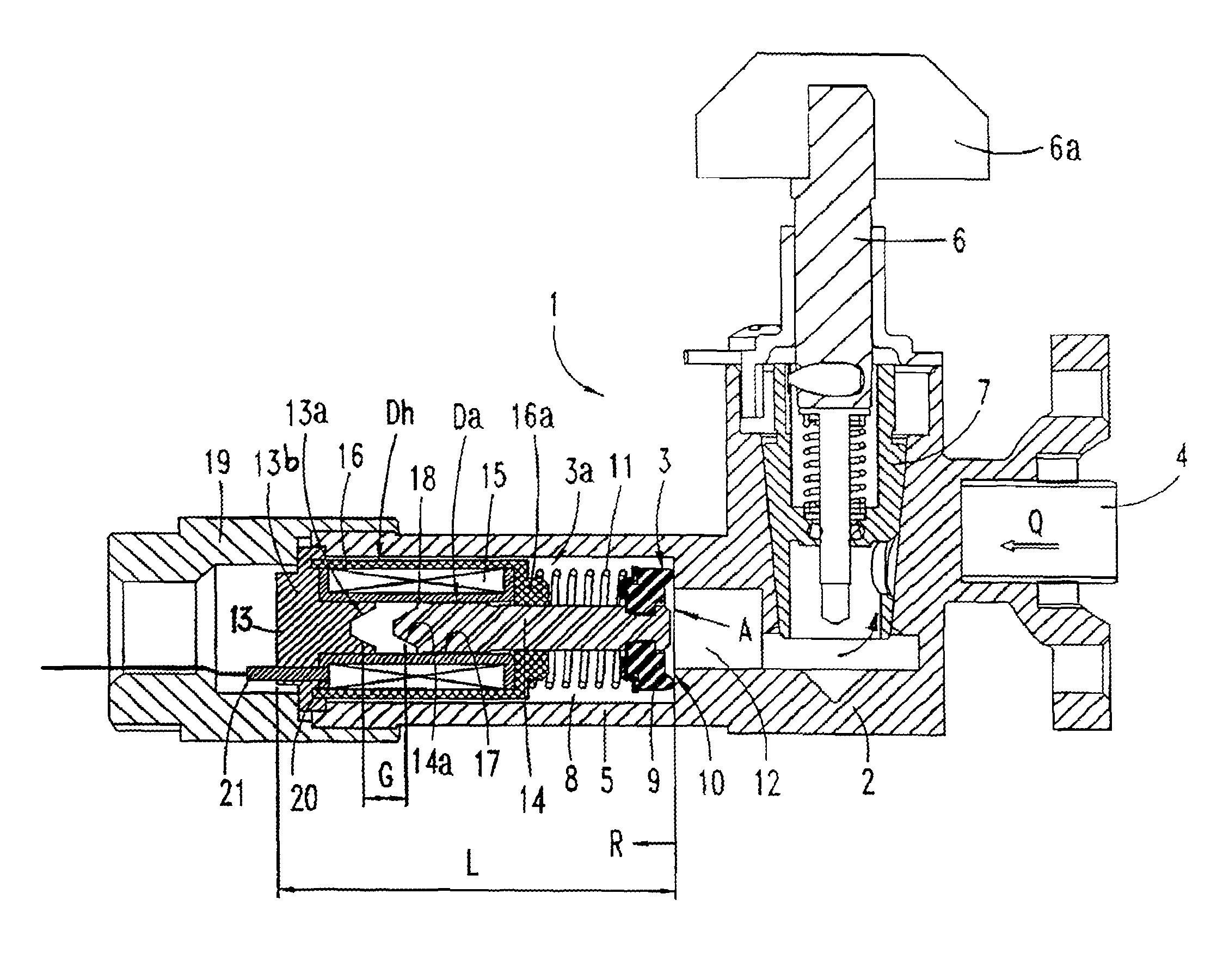 Rotary gas tap with an integral electromagnetic valve