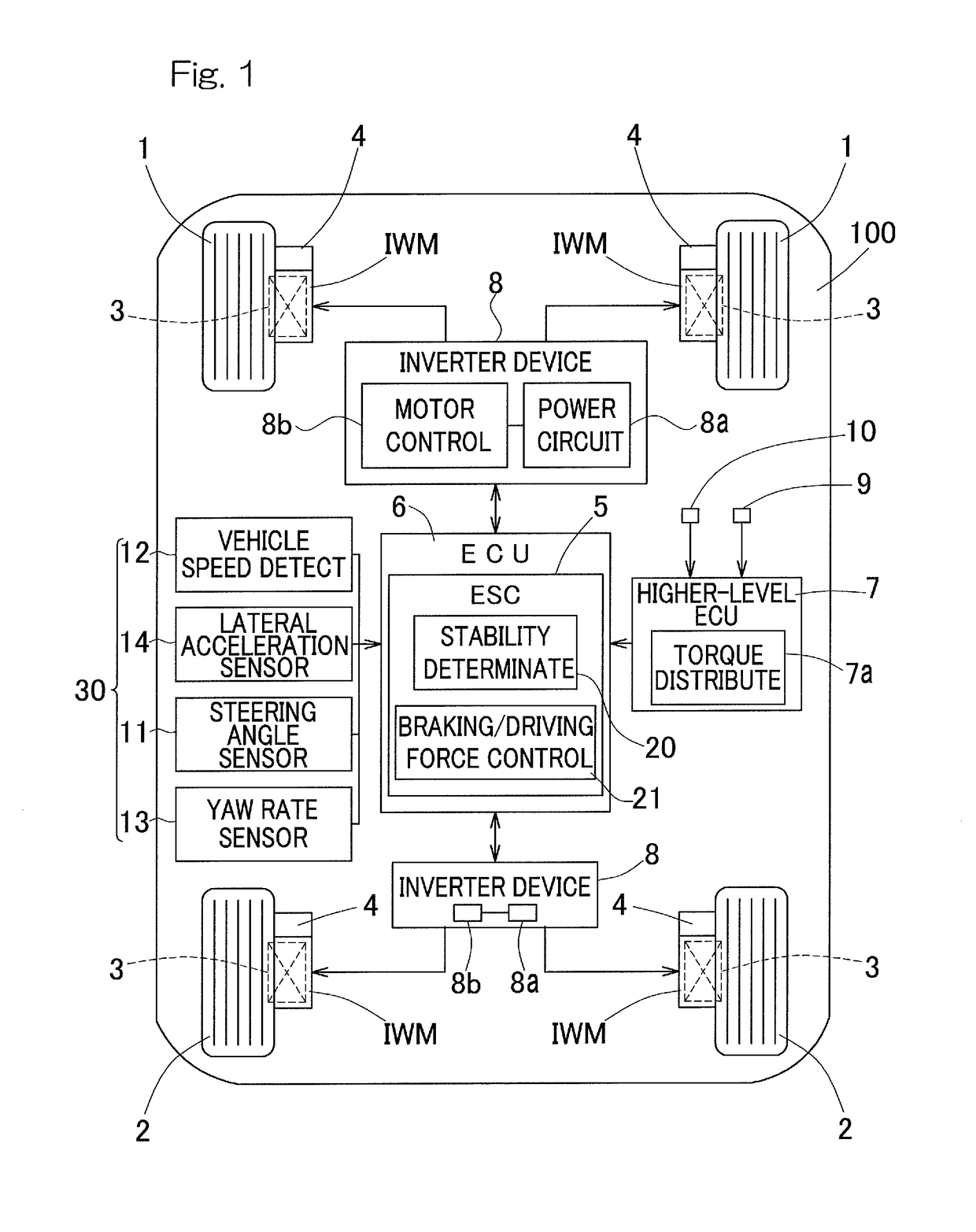 Electronic stability control system for vehicle