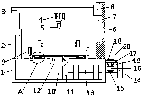 Drilling device for motor casing