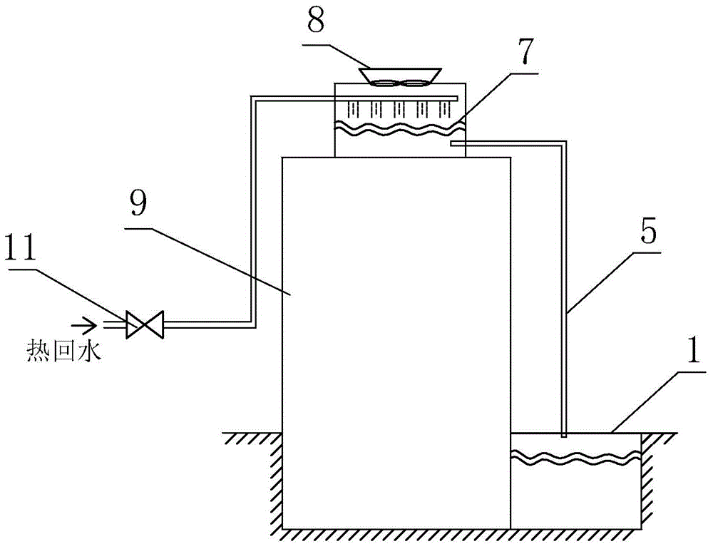 Cooling tower water return power generation device and power generation method by using same