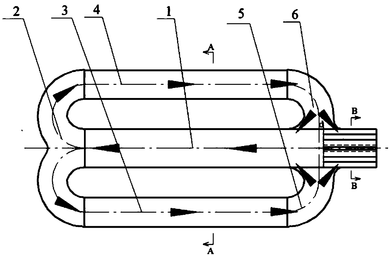 A flat double p-type radiant tube