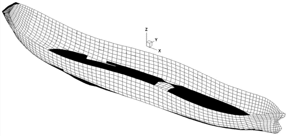 Method for determining elastic ship body load responding model in irregular wave