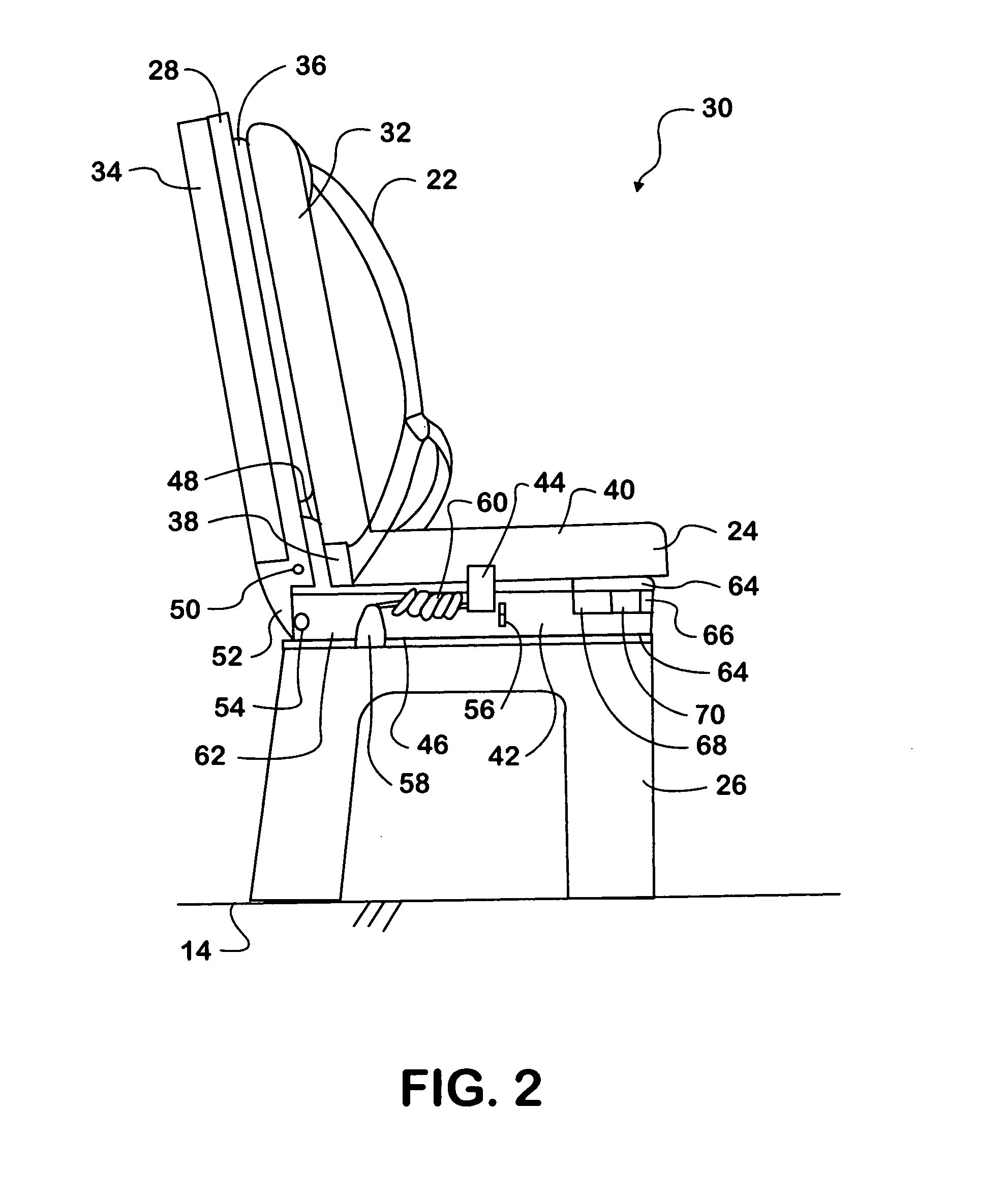 Occupant restraint passenger seat assembly with load-sensing energy absorption feature