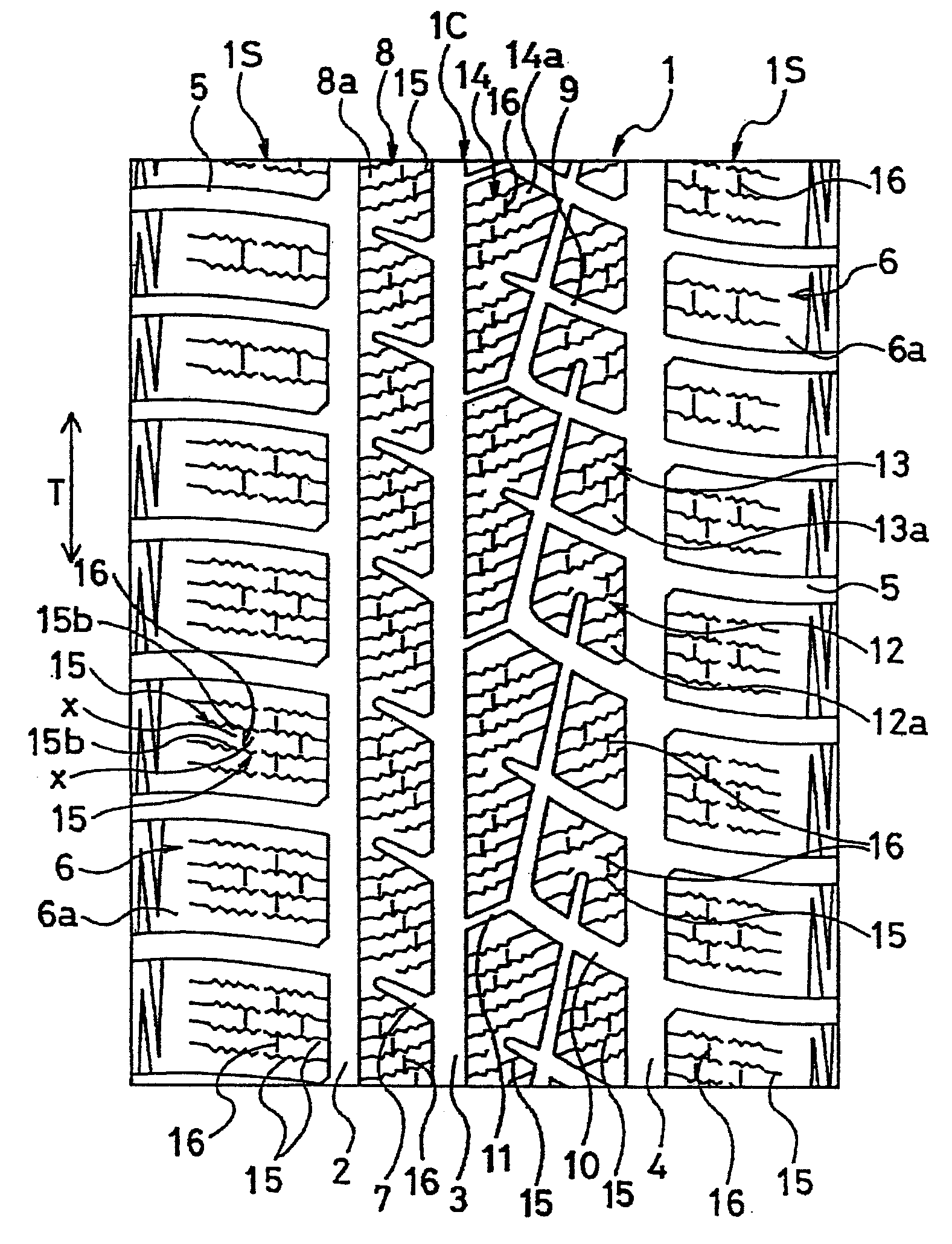 Pneumatic tire, tire mold and method of producing pneumatic tire