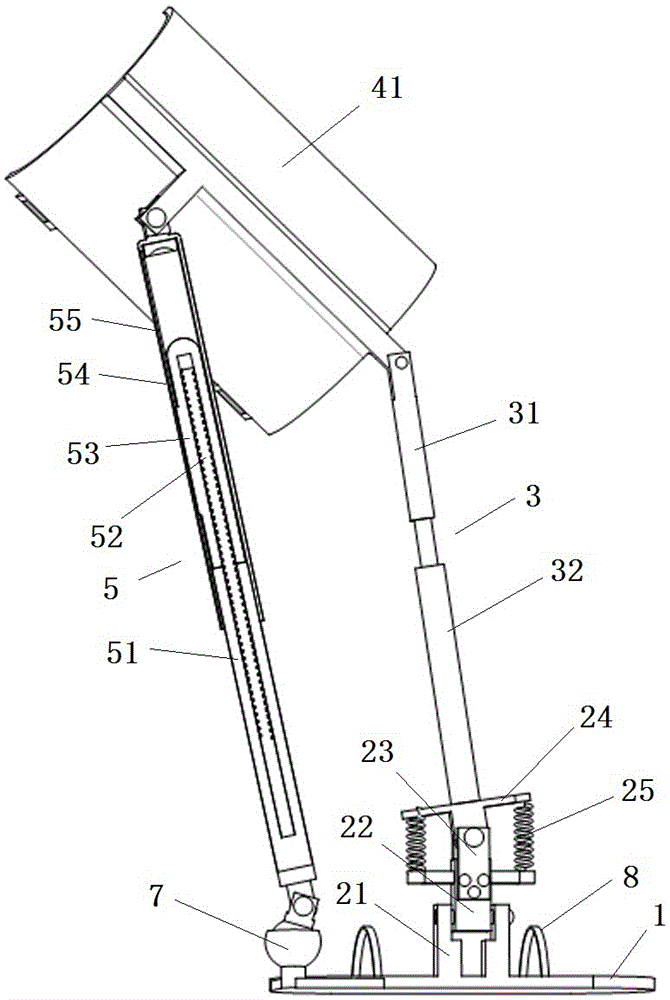 Knee joint load-bearing power assisting exoskeleton device and working method thereof