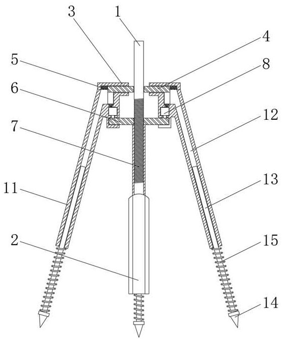 Supporting underframe of soil collecting component