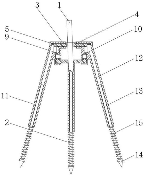 Supporting underframe of soil collecting component