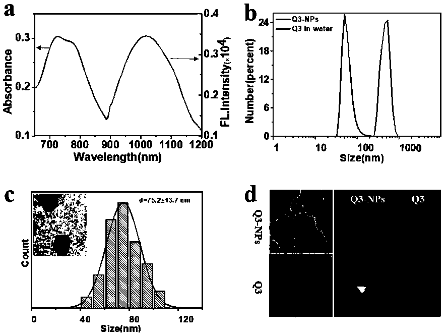 High-stability near-infrared-II nano fluorescent probe as well as preparation method and application thereof