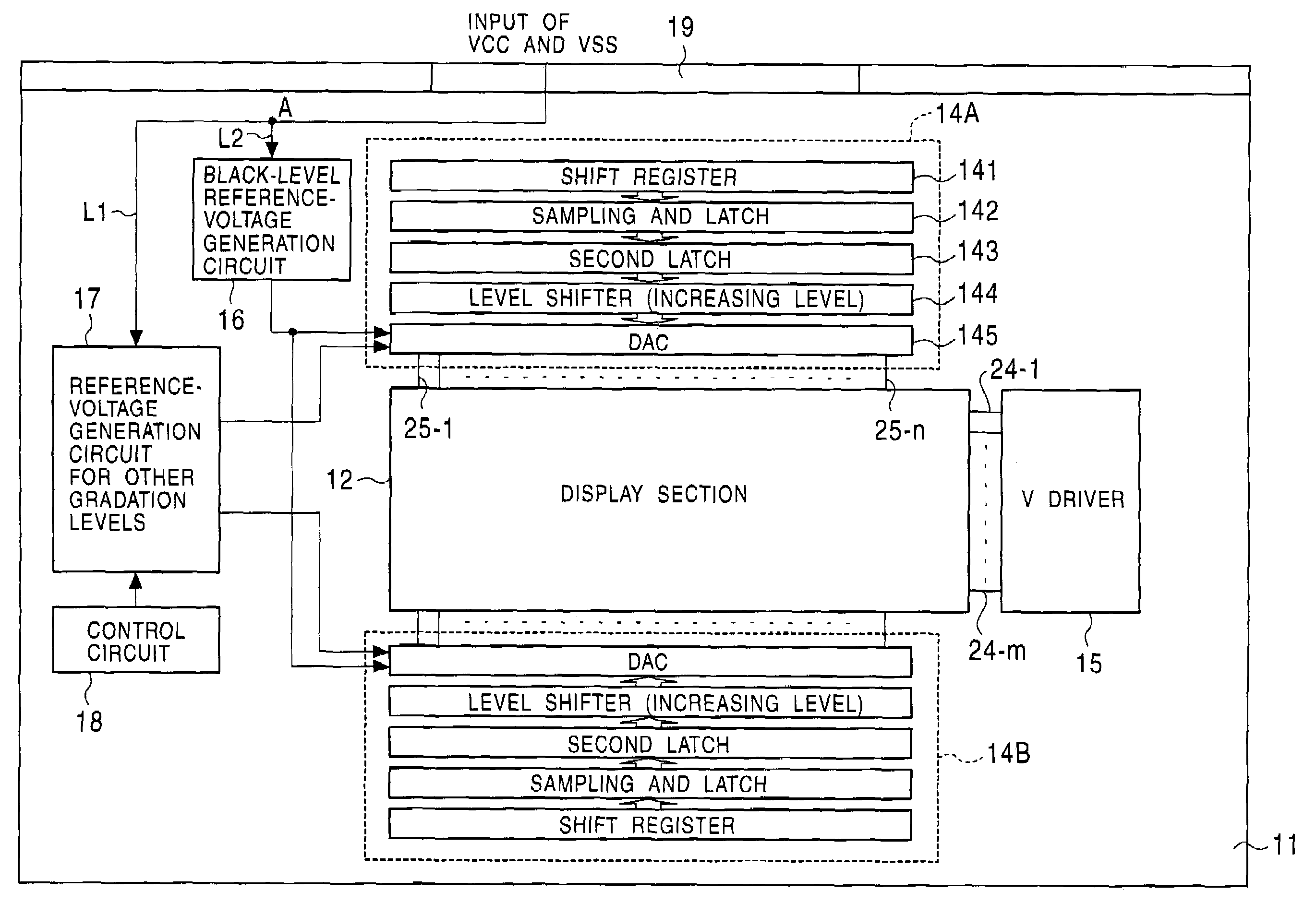 Display apparatus and portable terminal which uses D/A conversion circuit