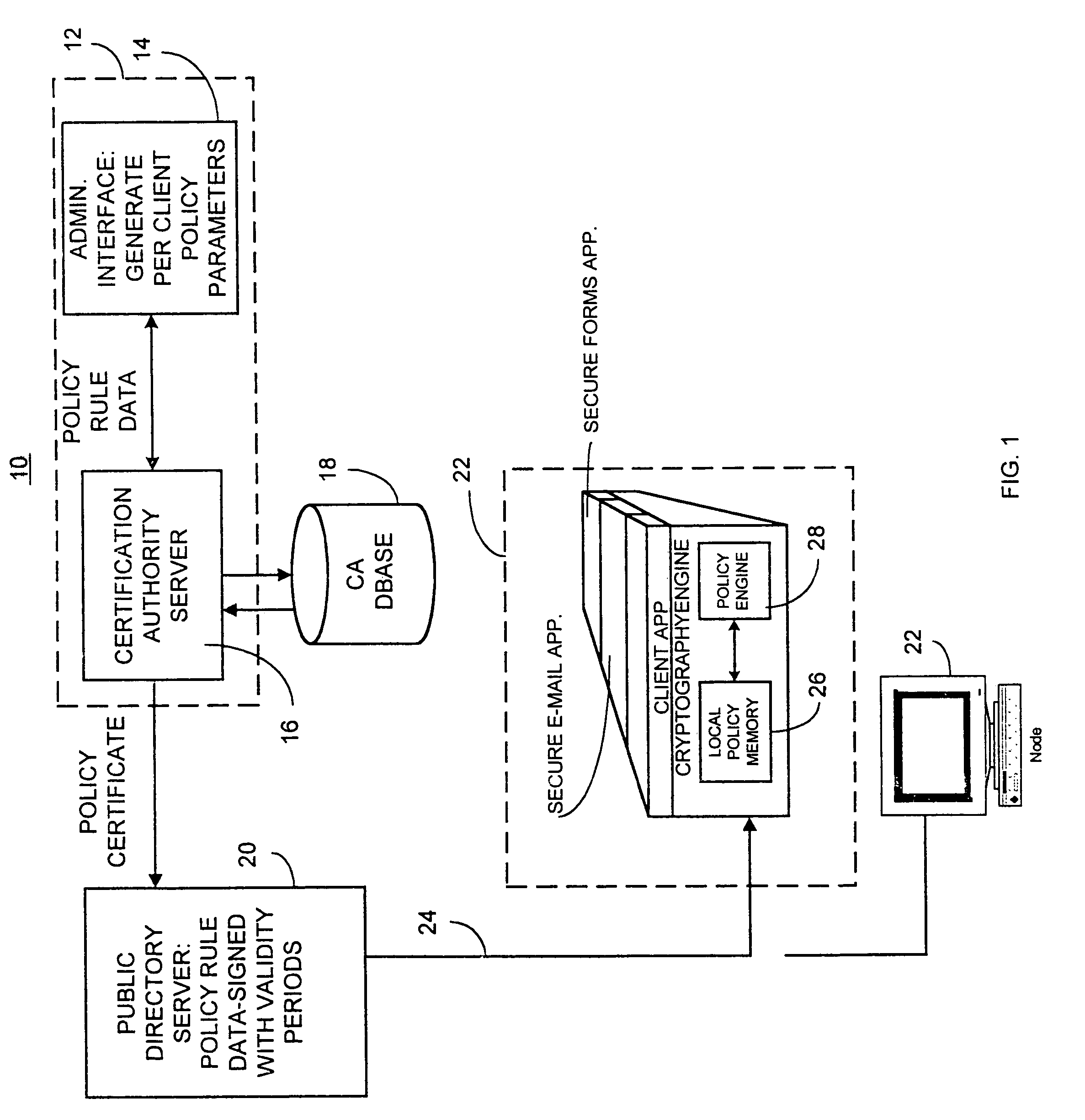 Computer network security system and method having unilateral enforceable security policy provision