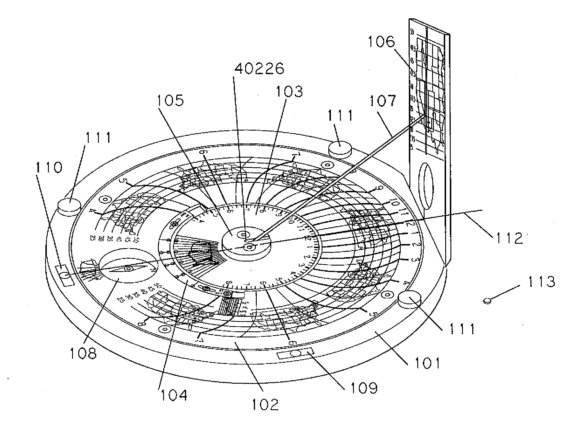 Sundial for telling solar time and clock time across a range of latitudes and longitudes