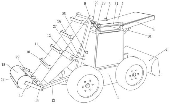 Loader with rotating upper hopper