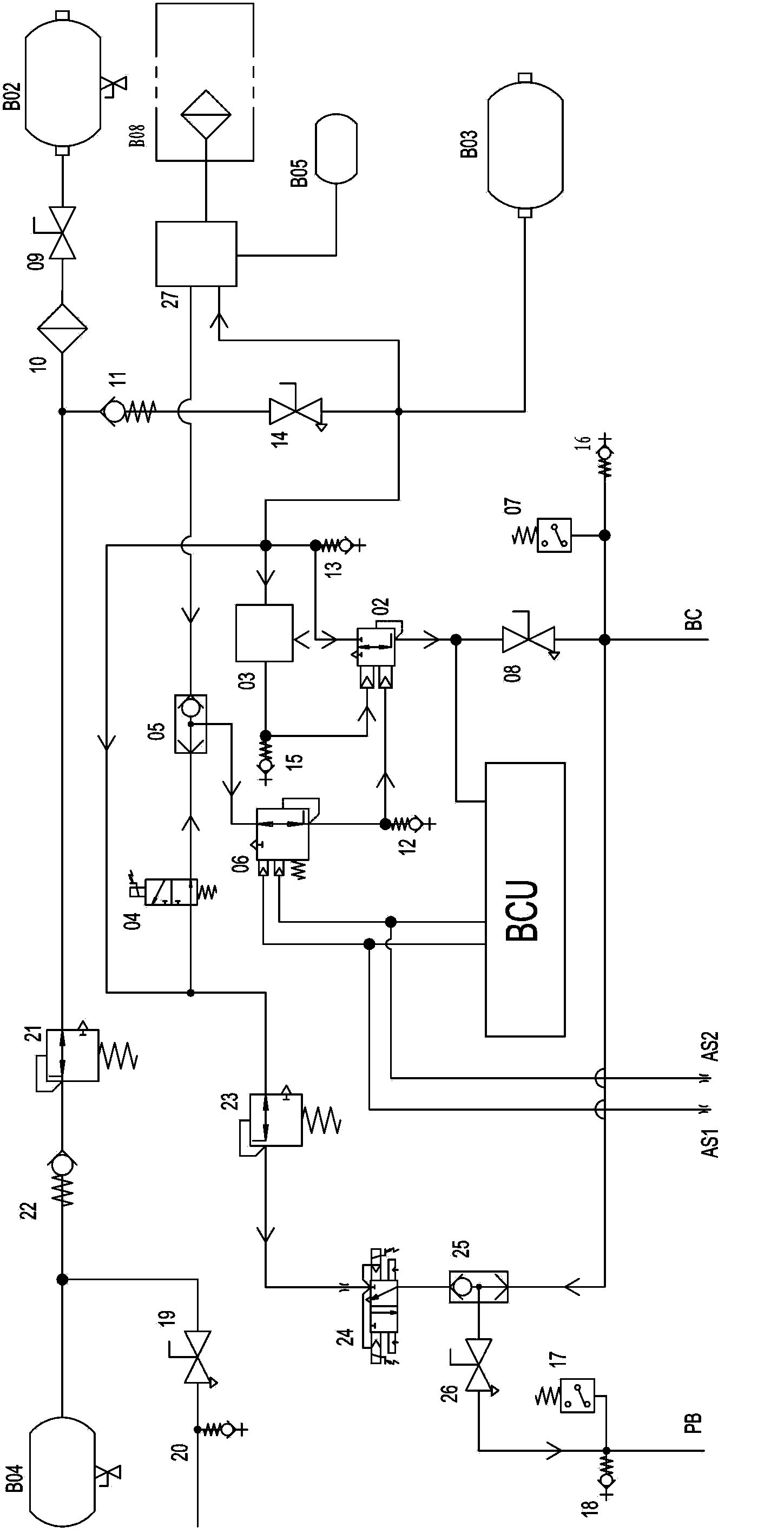 Brake control device for railway carriages