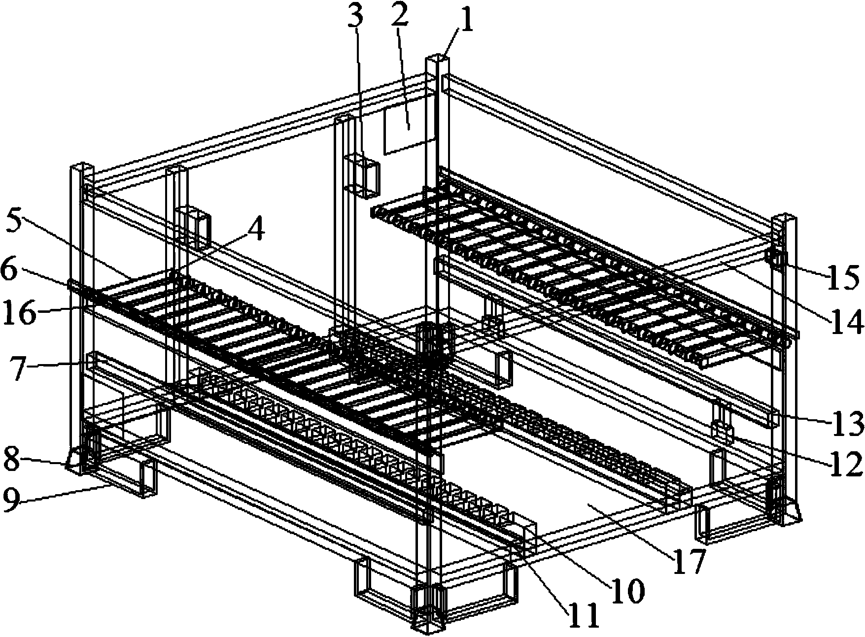 Device for packaging, transporting and fixing skylight glass