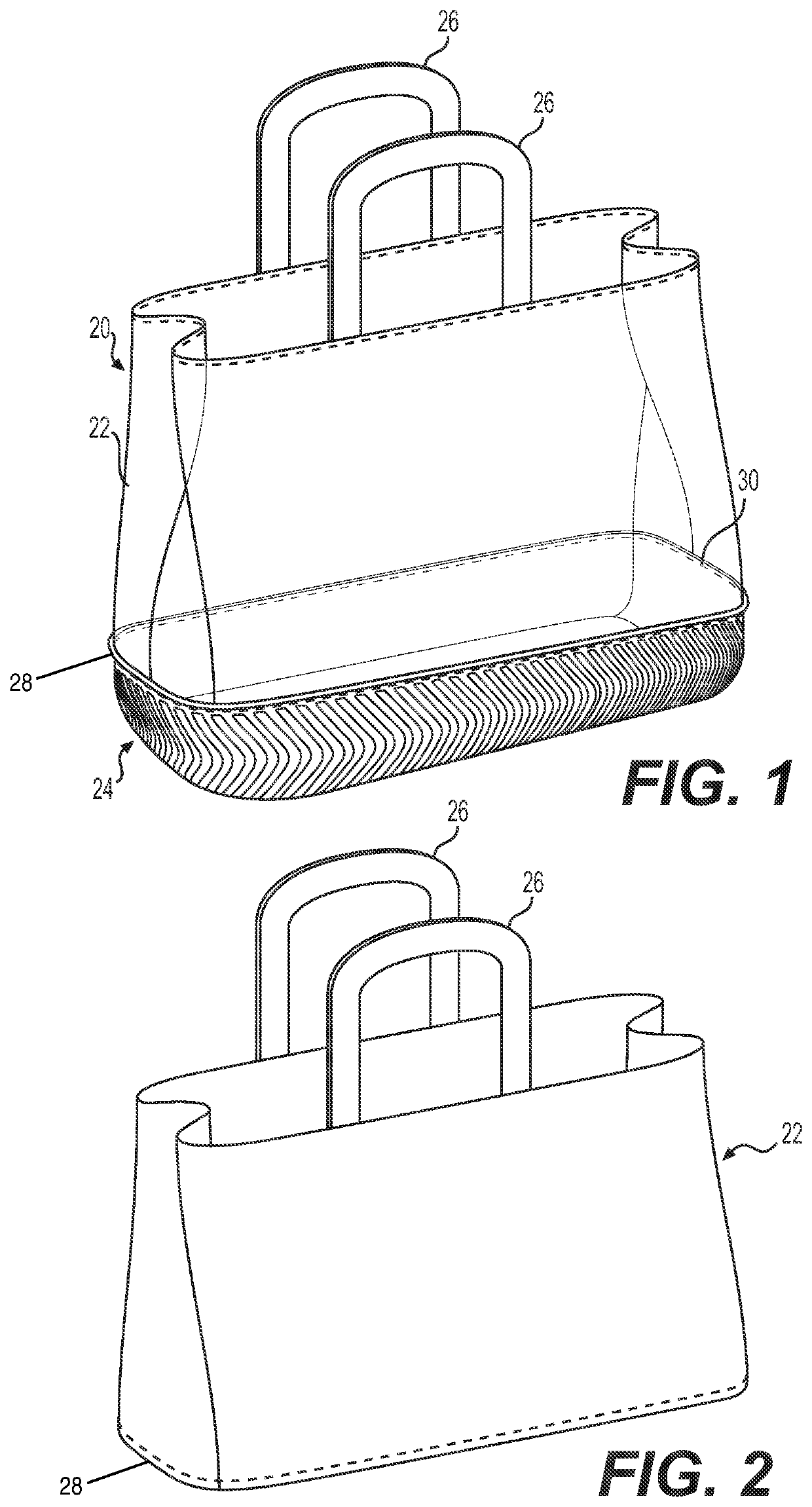 Container with waterproof bottom and method of making same