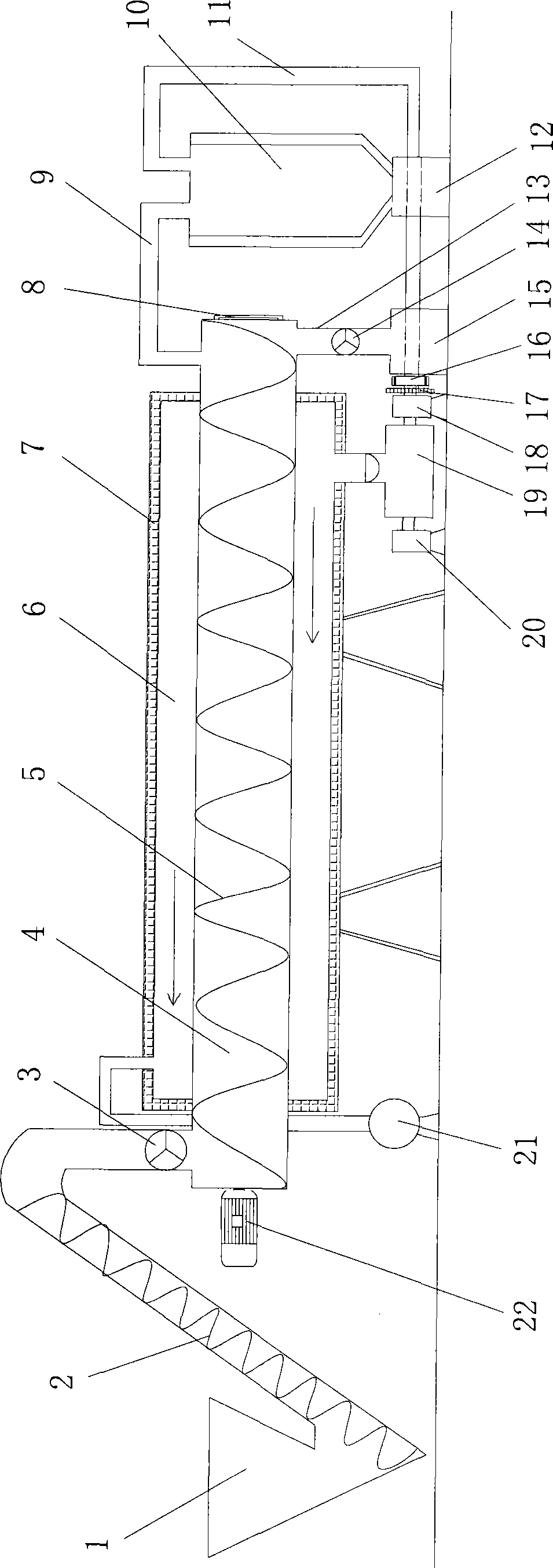 Horizontal-type continuous biochar carbonization device