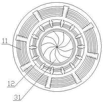 Umbrella type through reversed inclined-jet hydraulic generator and acting method thereof