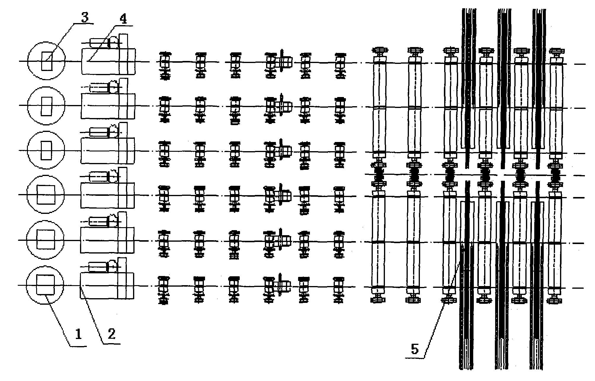 Process for combined continuous casting of double sections