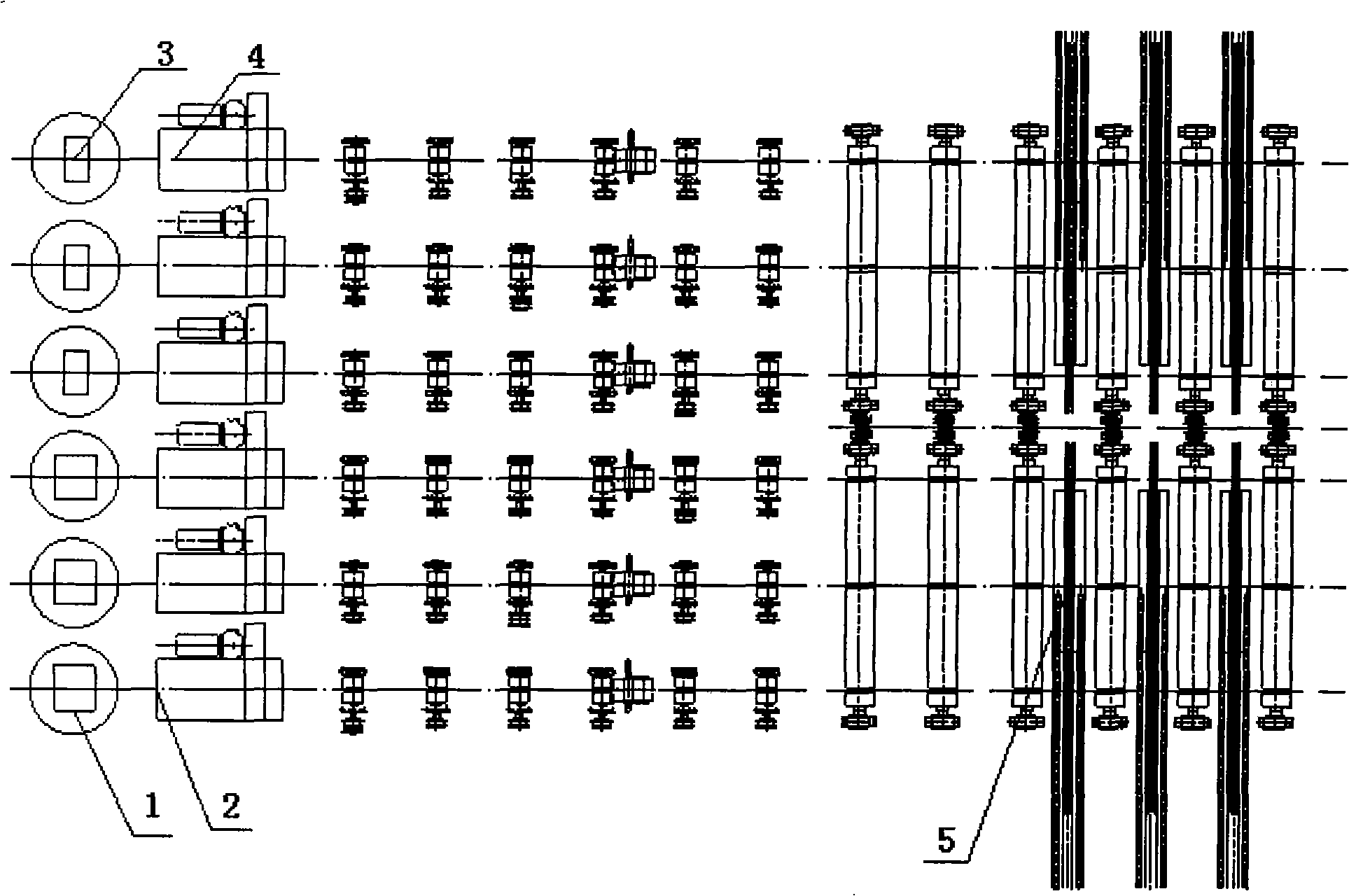 Process for combined continuous casting of double sections