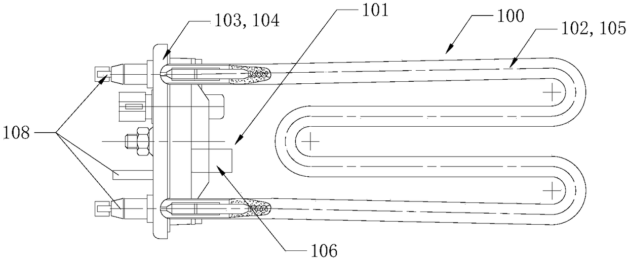 Heater, washing machine provided with heater and control method thereof