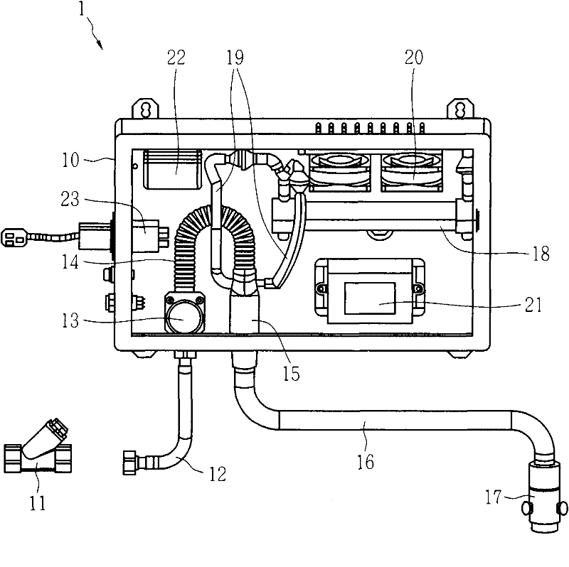 Ozone water manufacturing device