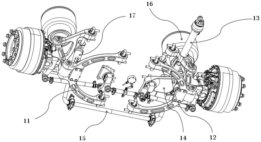 Axle-free active steering independent wheel positioning device for rail transit vehicle