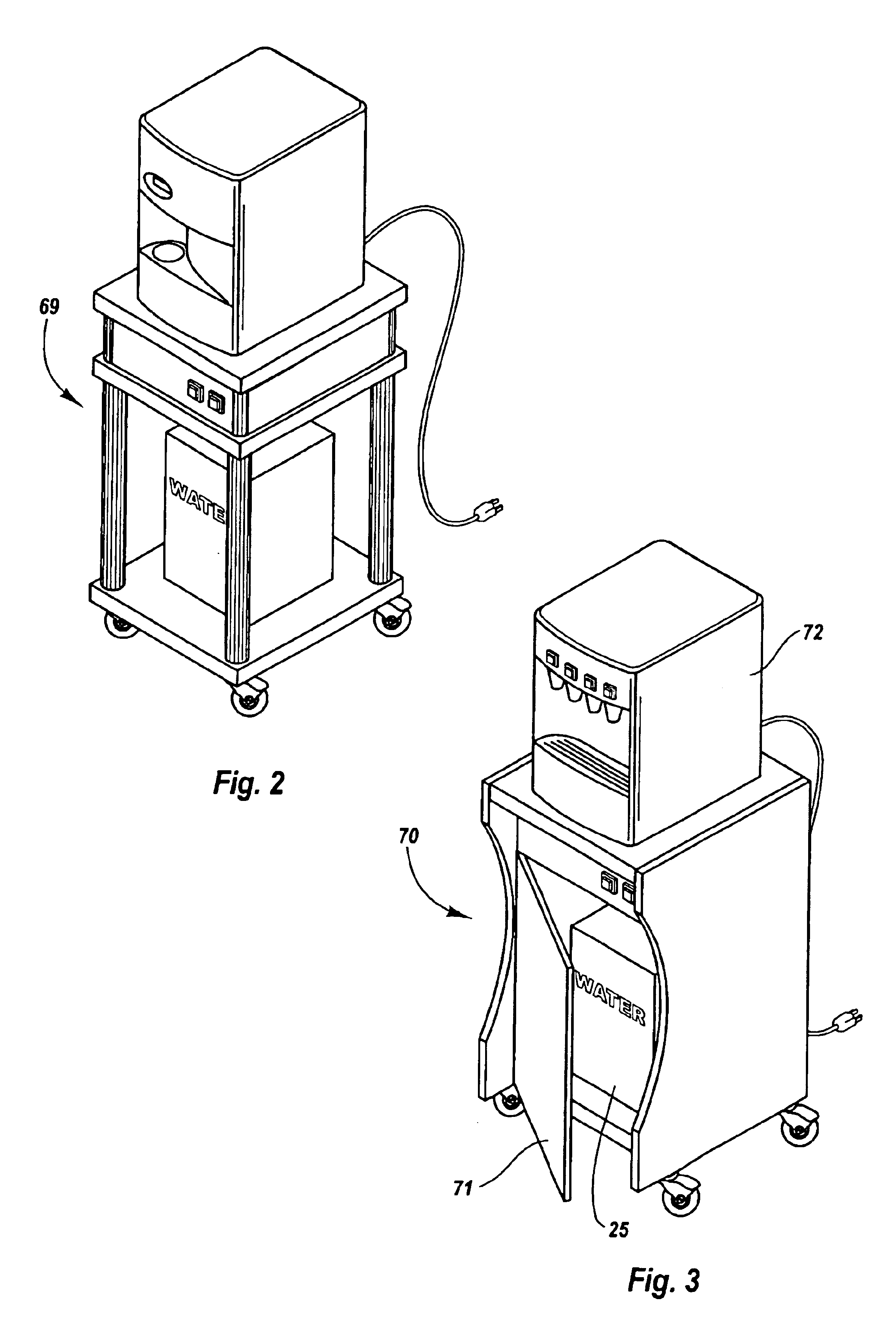 Drink dispensing cart and water packaging and supply system