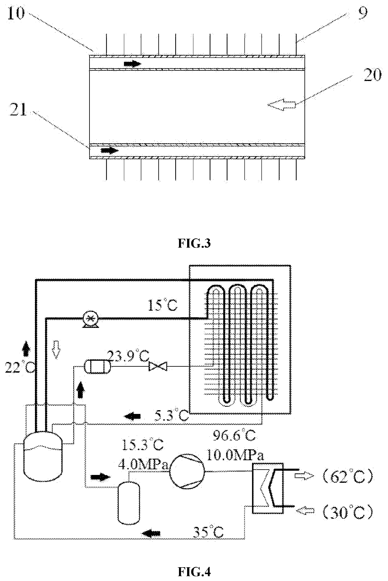 Air source co2 heat pump system for preventing evaporator from frosting by using heat of heat regenerator