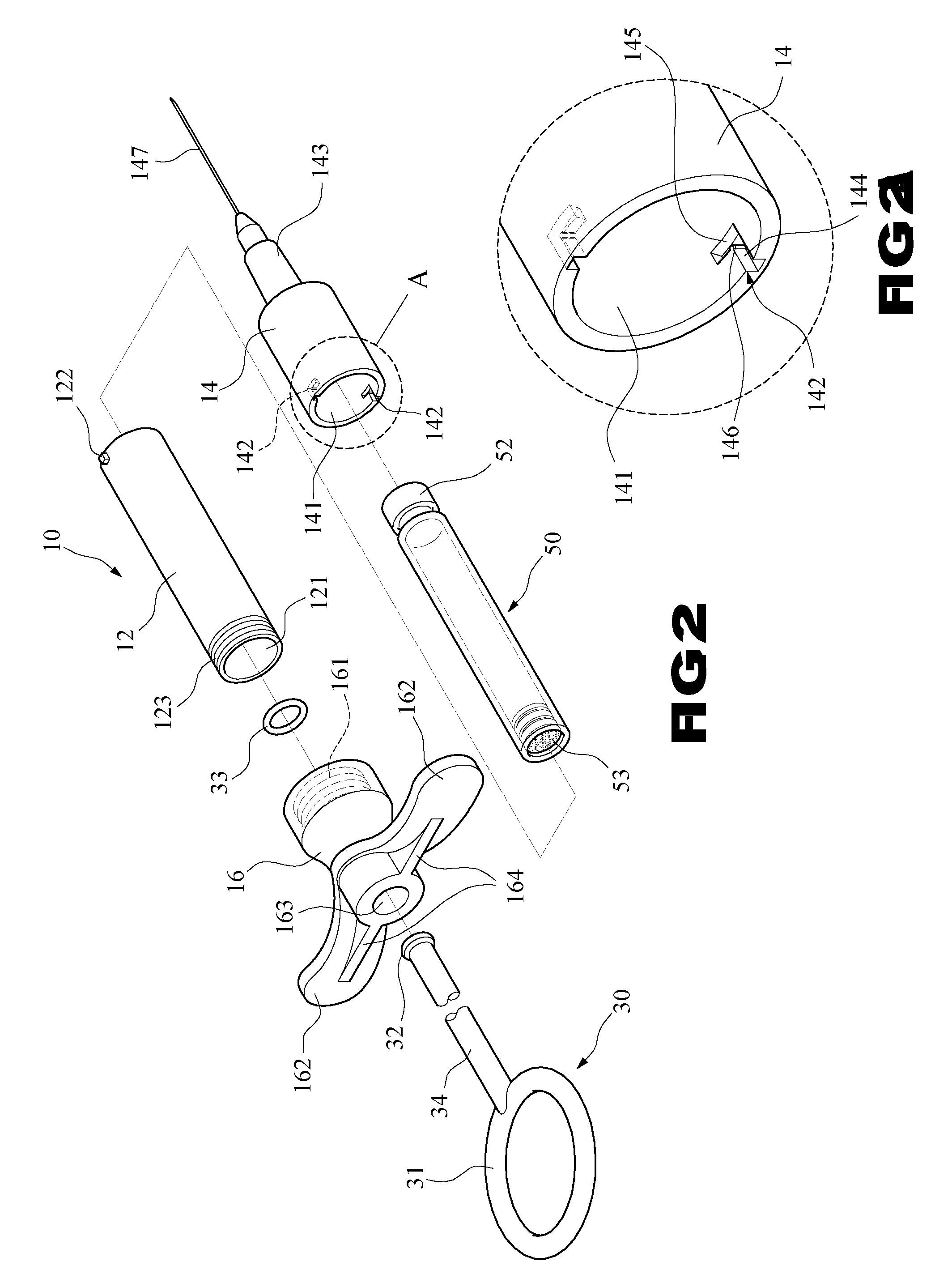 Safety syringe with disposable components after use