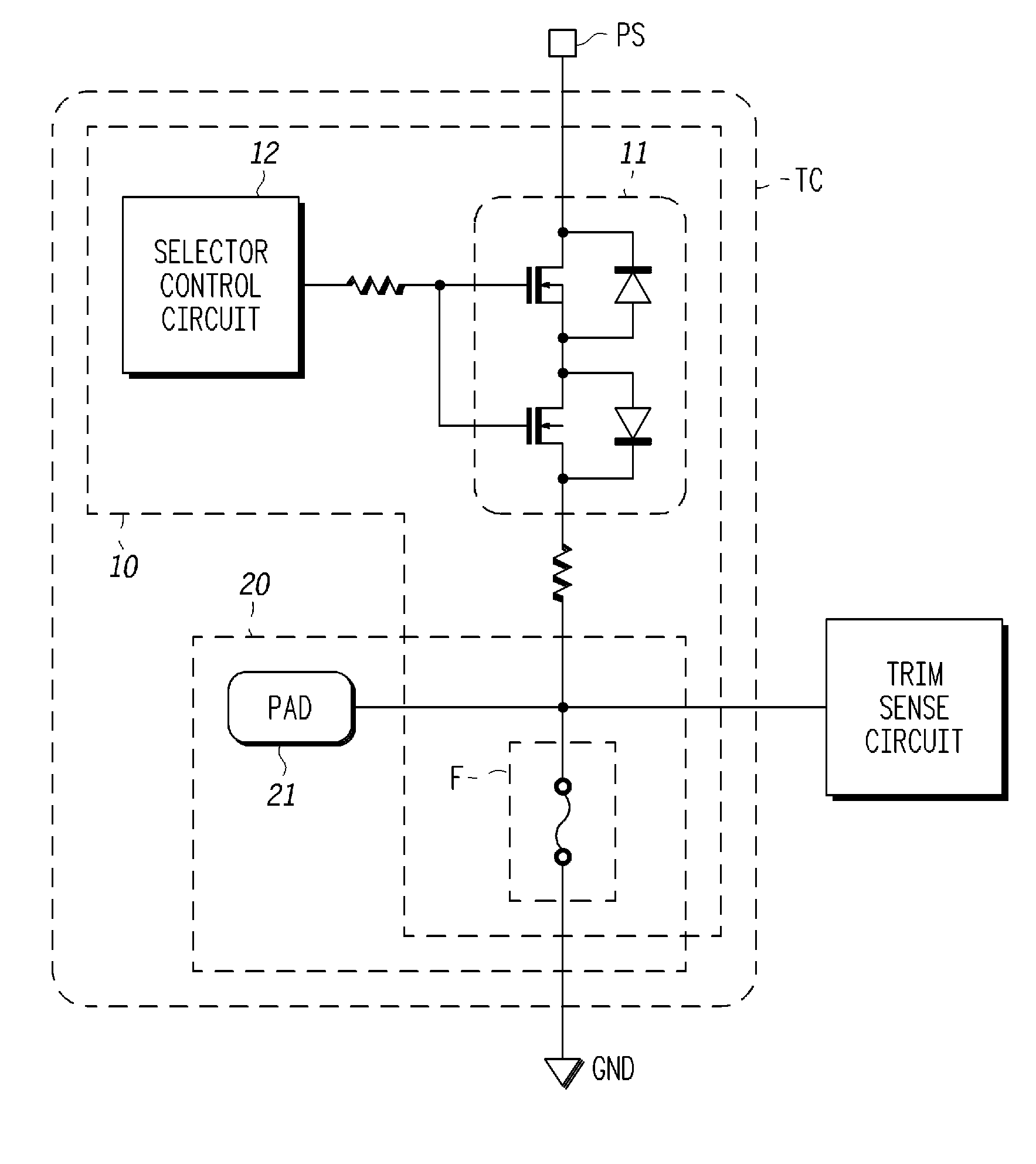 Trimming circuit, electronic circuit, and trimming control system