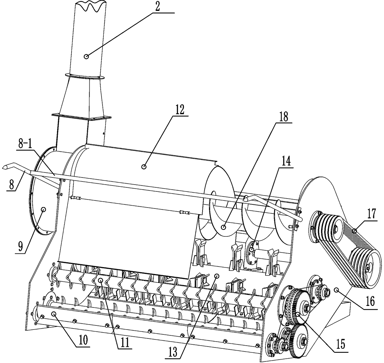 Feeding mechanism of crop harvesting machine and piggyback straw feed harvester