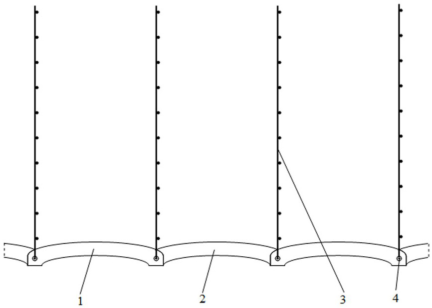 Reinforced inner arch concrete block retaining wall