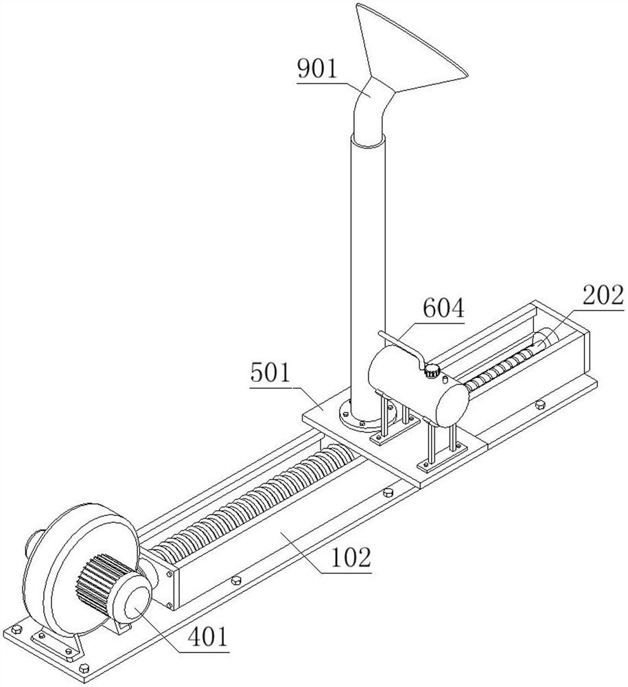 An atomizing spraying device for a mechanical processing workshop