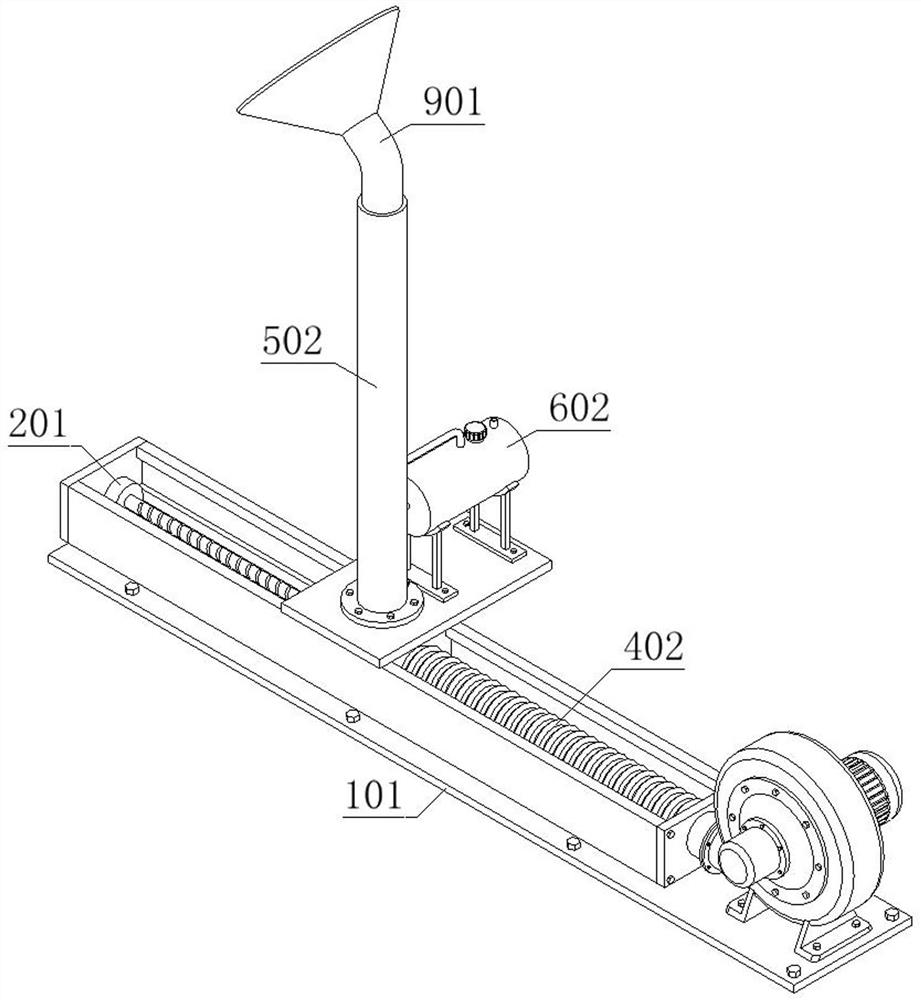 An atomizing spraying device for a mechanical processing workshop