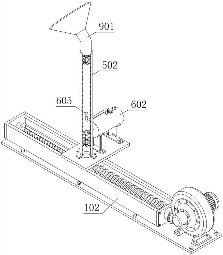 An atomizing spraying device for a mechanical processing workshop