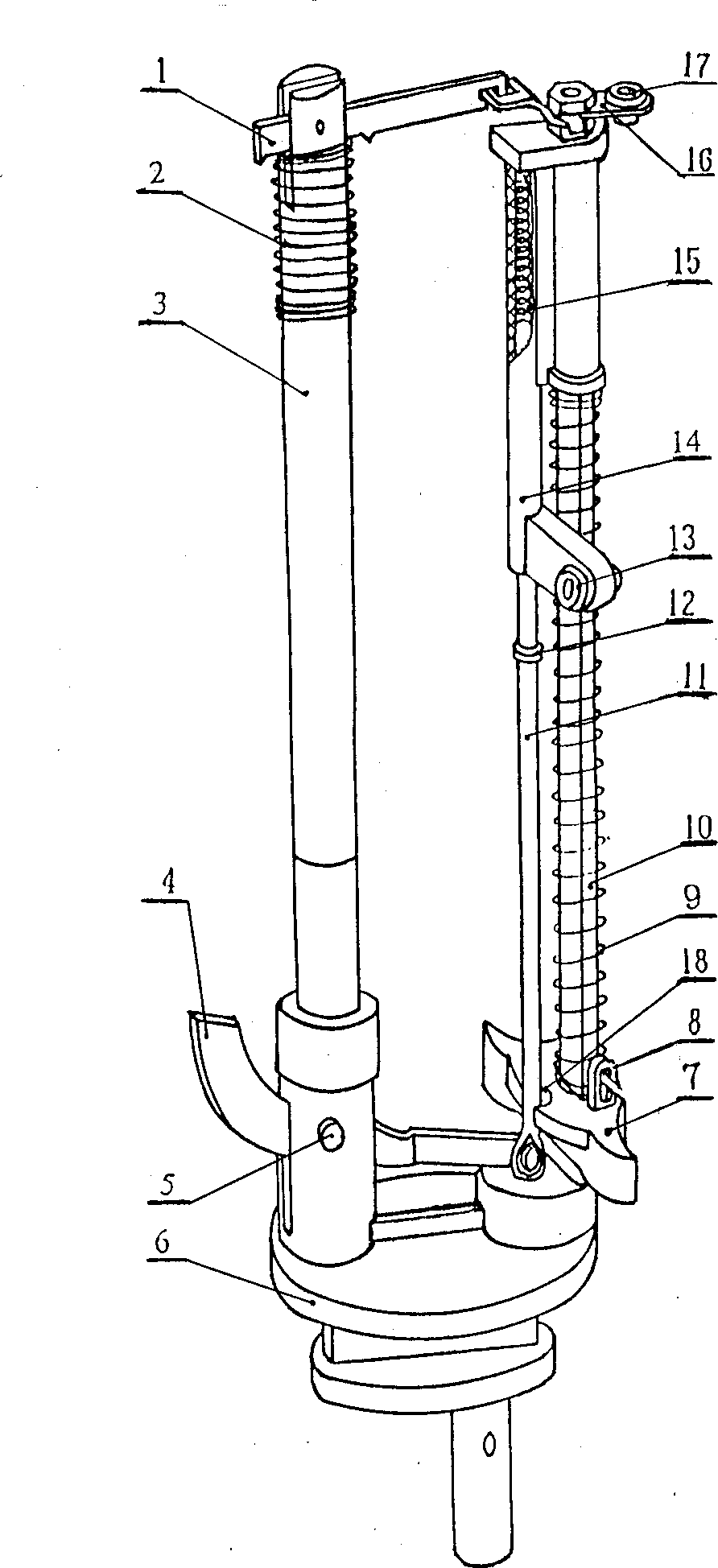 Low-noise spring spindle