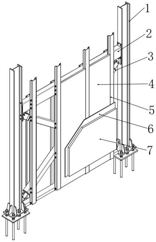 Frame cylinder buckling support structure and construction method thereof