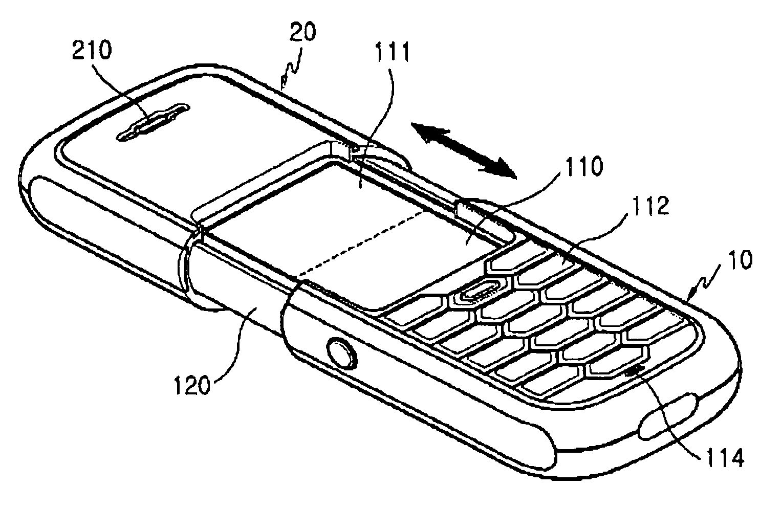 Portable sliding-type digital communication device and locking apparatus thereof