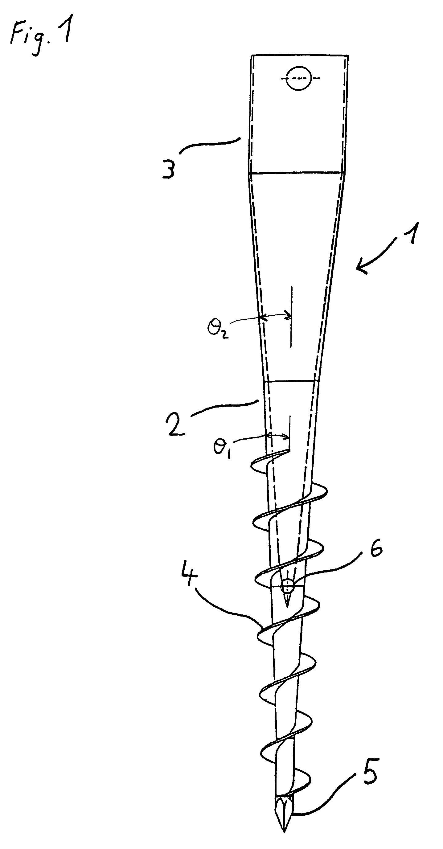 Device for fastening poles, posts, masts or the like in the ground, and method for manufacturing a fastening device