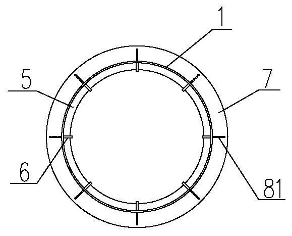 Single-pile foundation supported by inclined piles and construction method of single-pile foundation