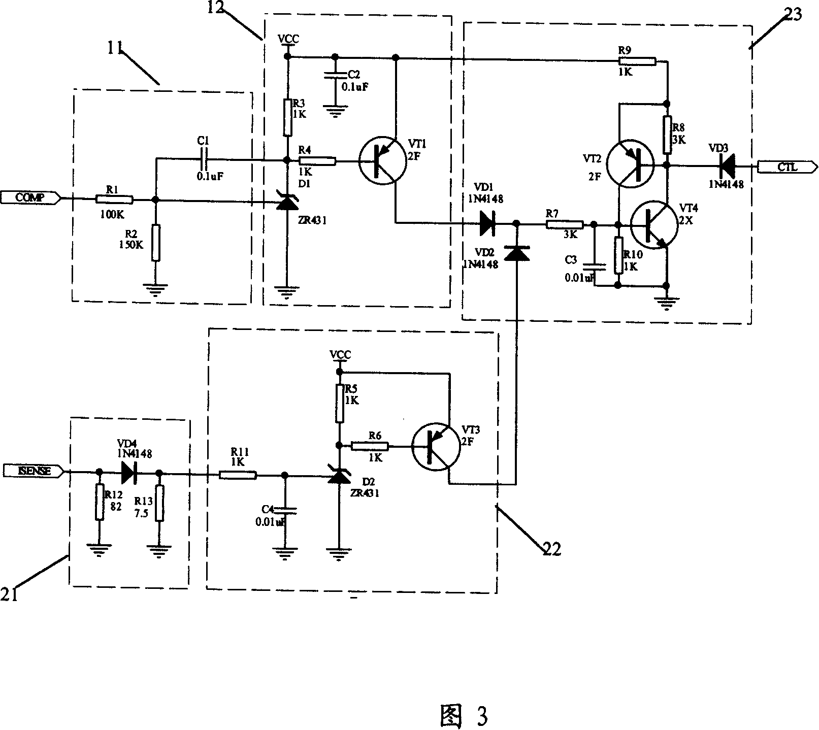 A control circuit of power supply with capacitance load capability